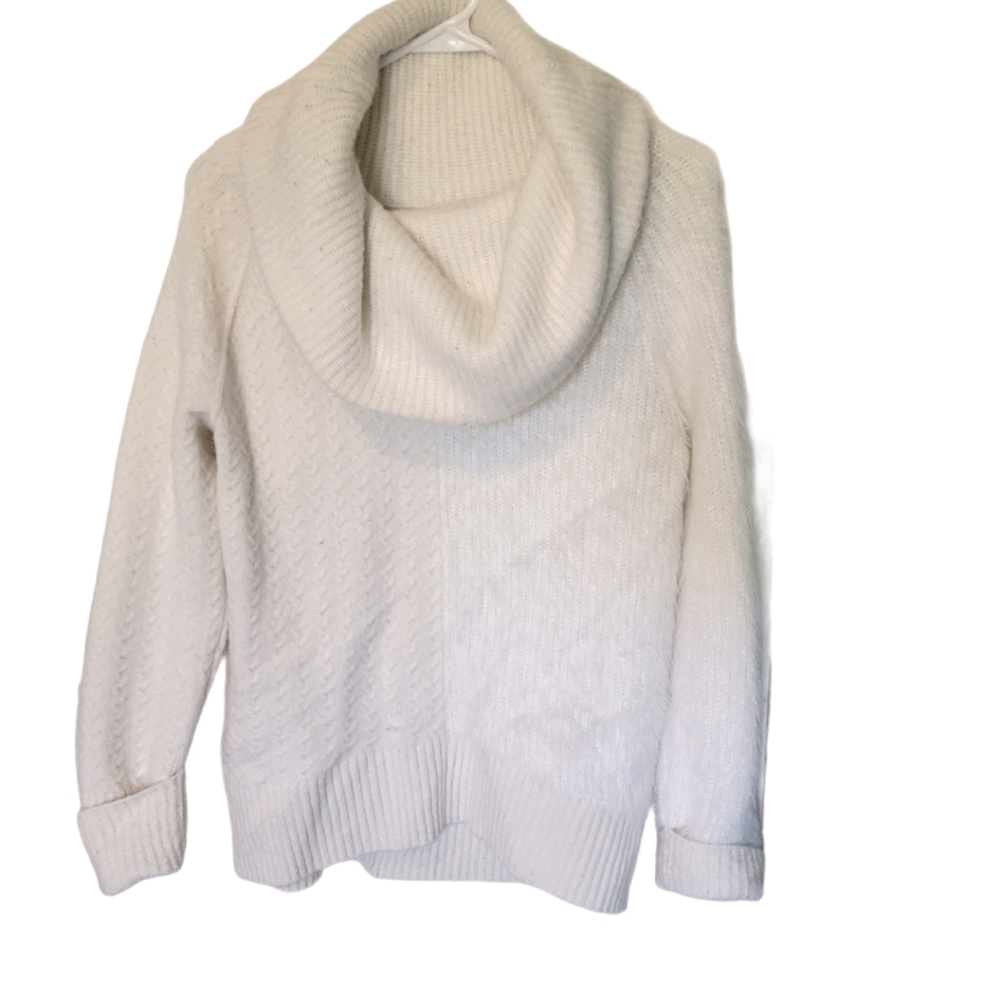 White cowl neck sweater
